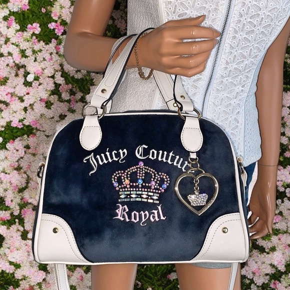 Juicy Couture Kingdom Bowler Black Liquorice Crystal Crossbody Bag Purse NWT - Picture 4 of 10